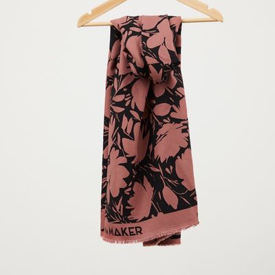 Floral shade crepe rosewood  ecovero viscose