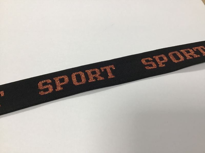 Sport elastiek 32mm zwart/koper