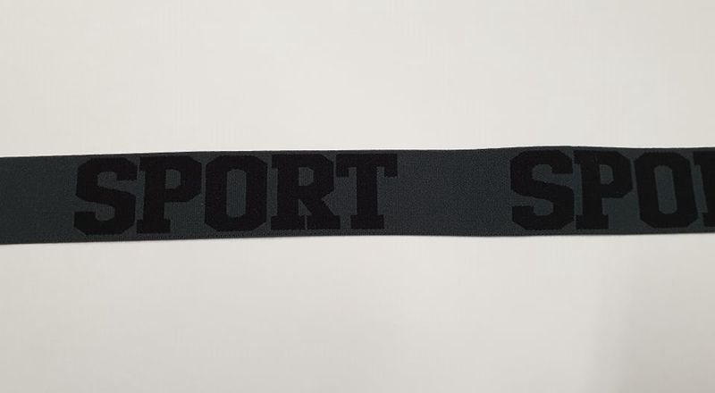 Sport elastiek 32mm  grijs zwart