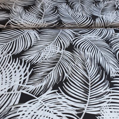 Lycra tropical flower zwart