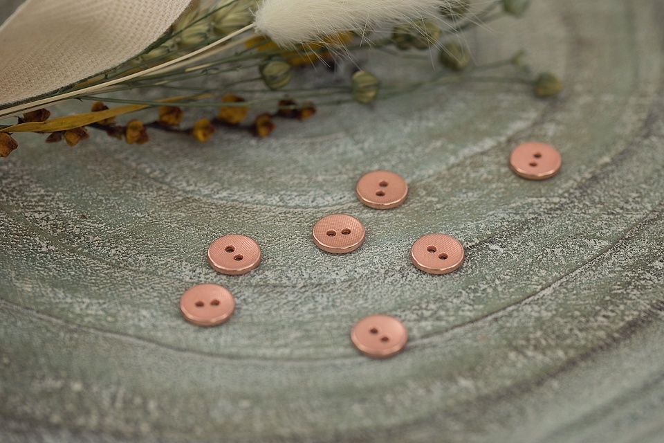 Knoop metaal 10mm  textuur rosé koper