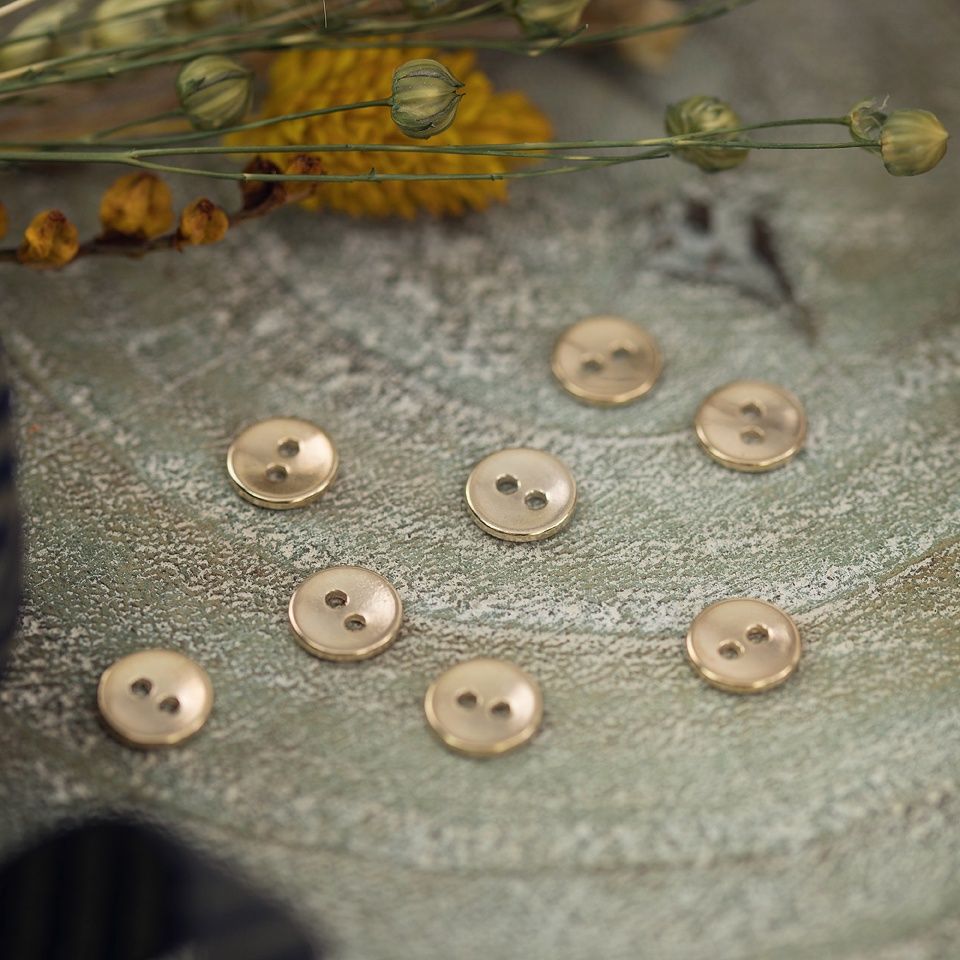 Knoop metaal 10 mm  textuur zacht goud