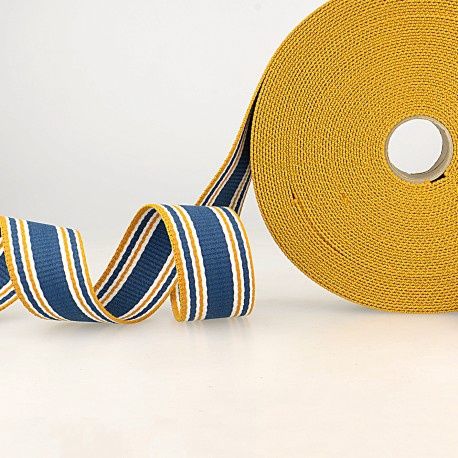 Tassenband 30 mm oranje blauw