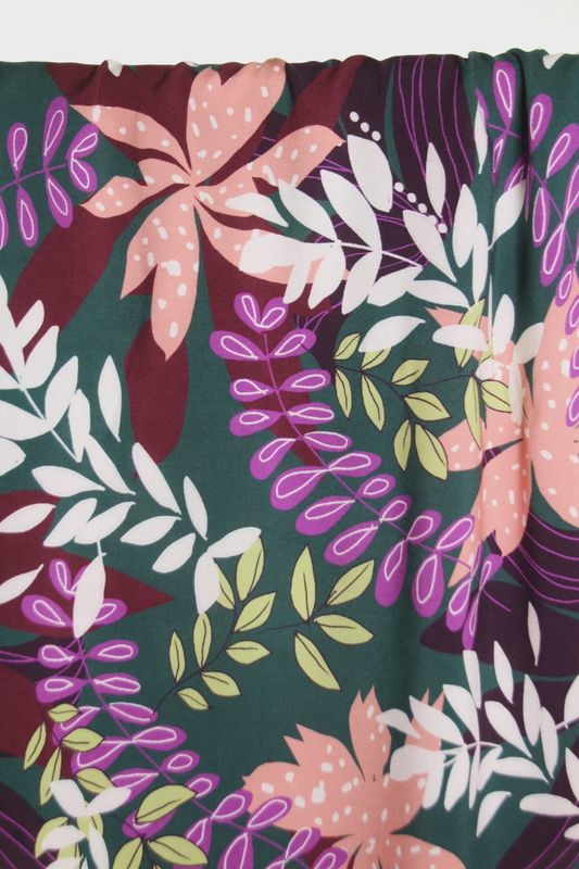 Forest green flower viscose