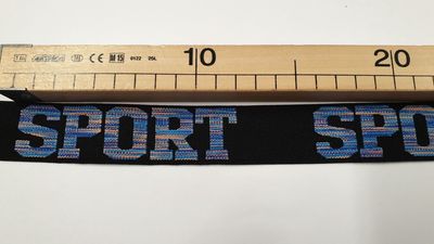 Sport elastiek 32mm  Zwart gekleurd