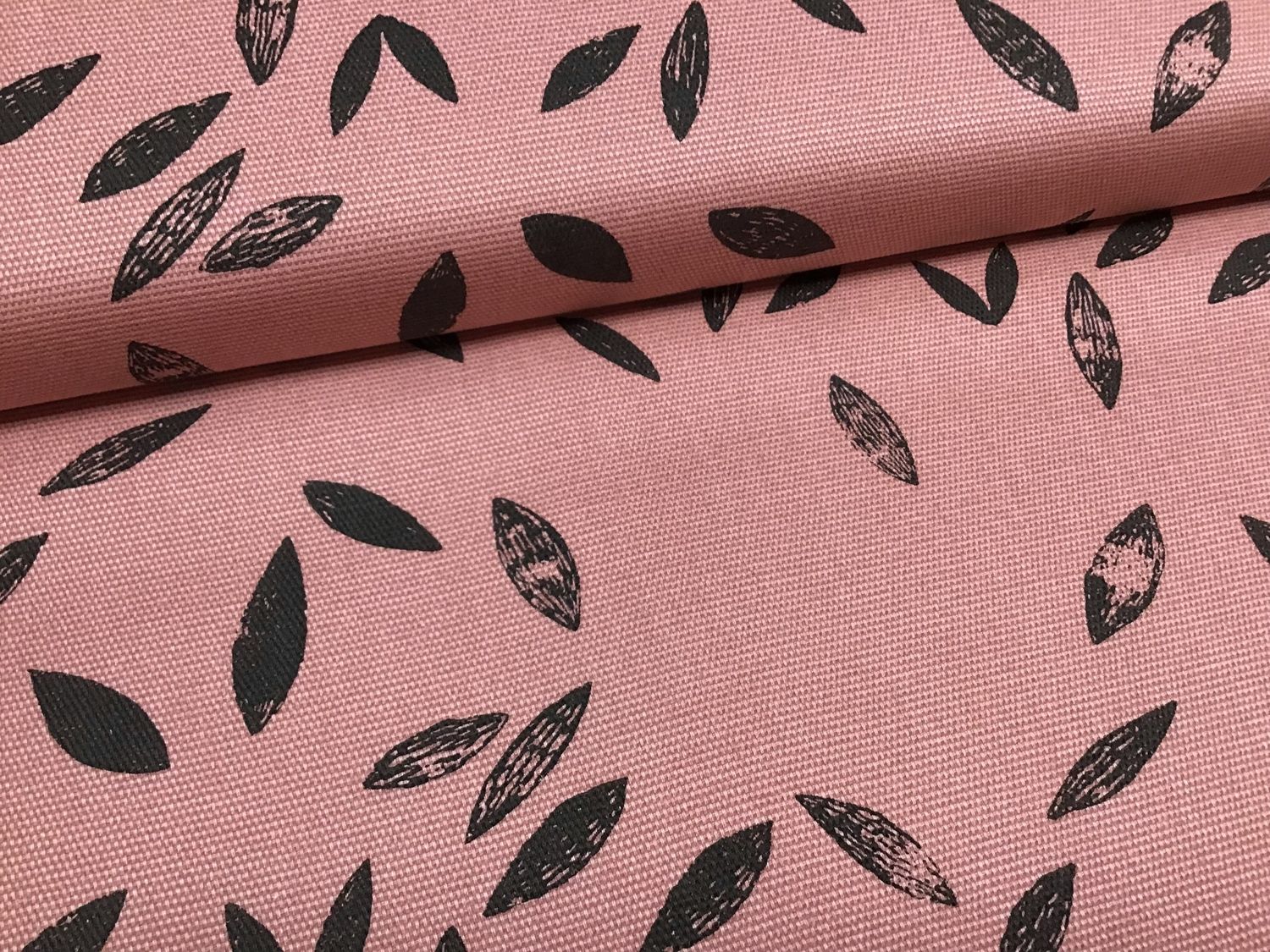 Canvas rosa zwart blad