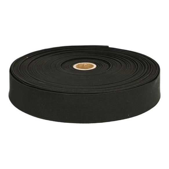 Stevig geweven elastiek  Zwart 30 mm