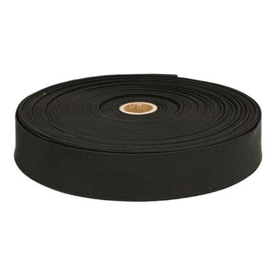 Stevig geweven elastiek  Zwart 30 mm
