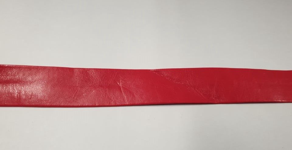 Biais lederimitatie rood