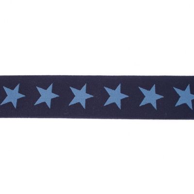 Elastiek met geweven ster  blauw/jeans