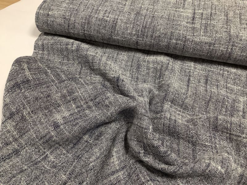 Linnen structuur dubbel jeans blauw