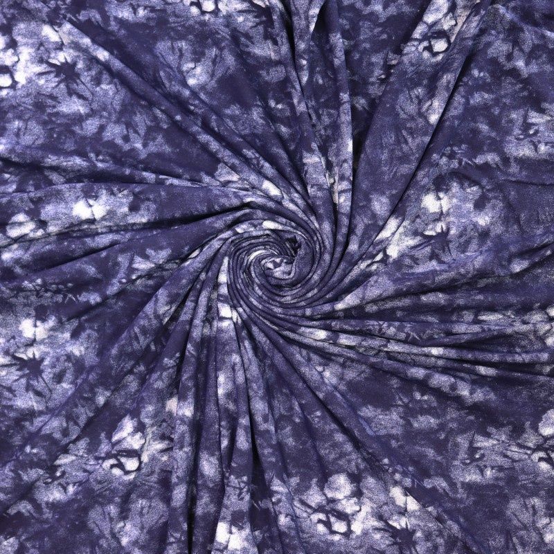 French terry batik blauw
