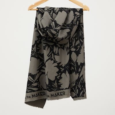 Floral shade crepe calm grey ecovero viscose
