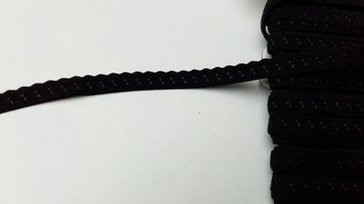 Elastiek omvouw schulpje zwart 2