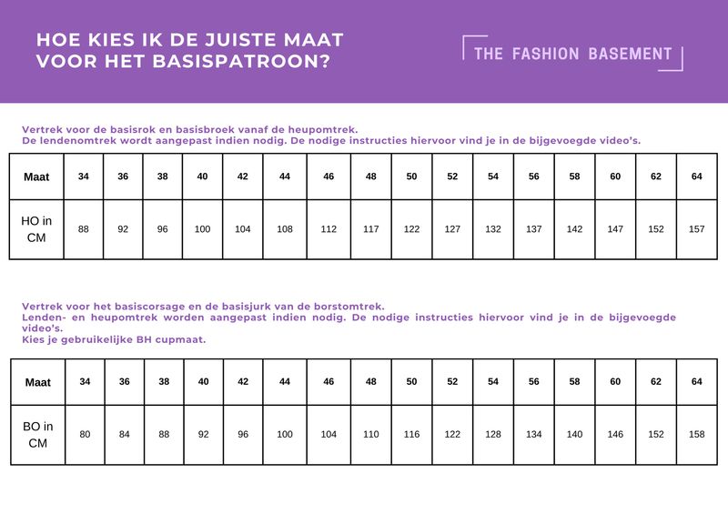 Basispatroon  jurk 34-46