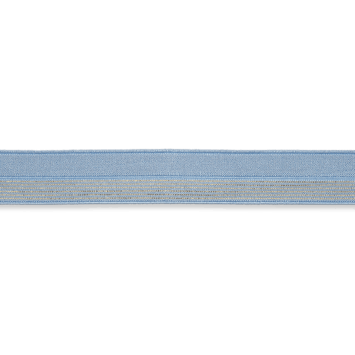 2 kleurig elastisch biaislint licht blauw