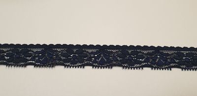 Elastische kant 25mm donkerblauw