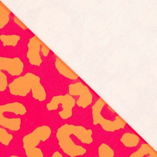 Canvas leopard oranje/rood