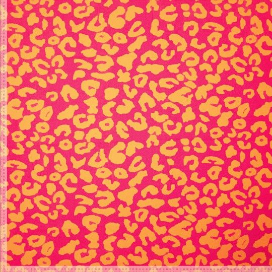 Canvas leopard oranje/rood