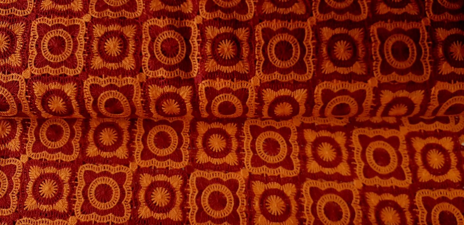 Granny squares rood oranje