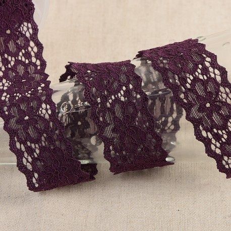 Elastische kant met bloem 25 mm