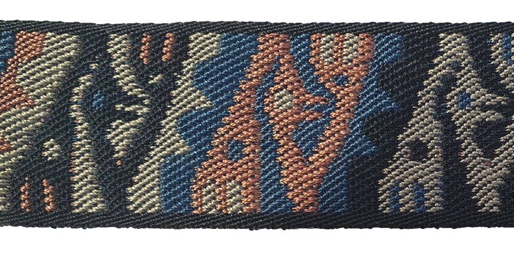 Tassenband blauw/roos