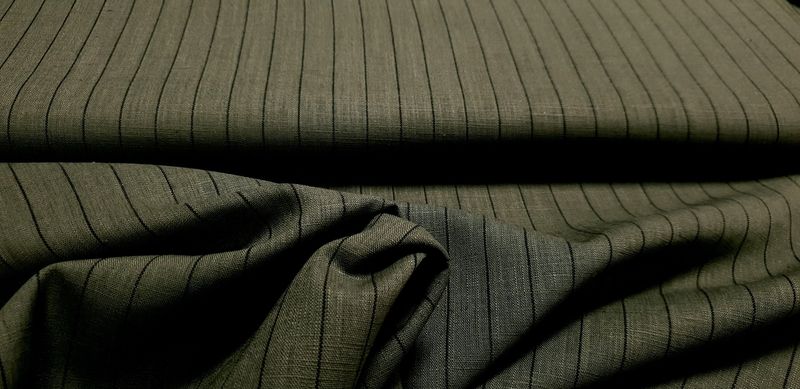 Linnen fine stripes green