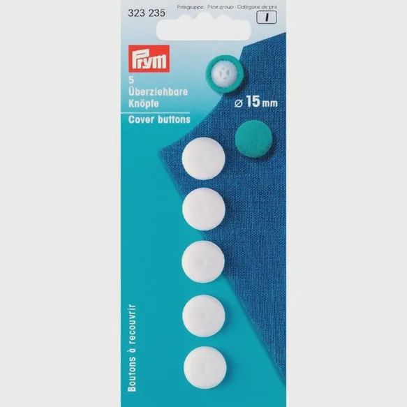 Stofknopen, Size: 15 mm