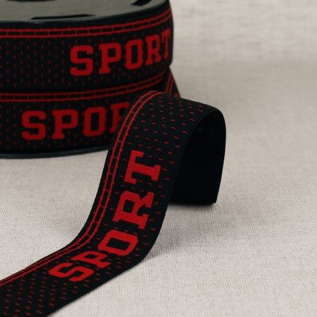 Tweekleurig sportelastiek, kleur: rood