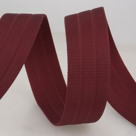 Doorstikte tassenband bordeaux