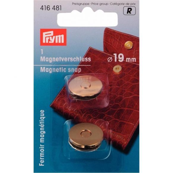 Magneetsluiting 19 mm 1 stuk, kleur: goud