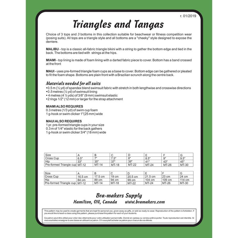 Triangles en  tangas bikinipatroon