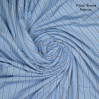 Popeline stripes blue and black Mimi/Lydia / Ollie