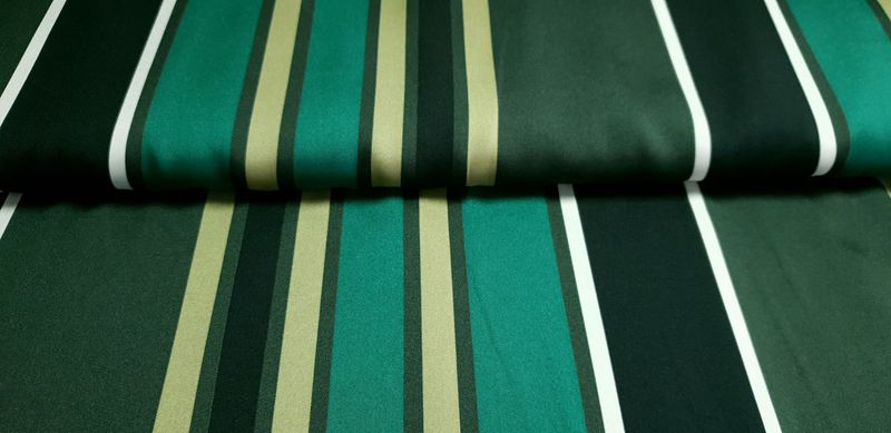 Satijn polyester gestreept groen