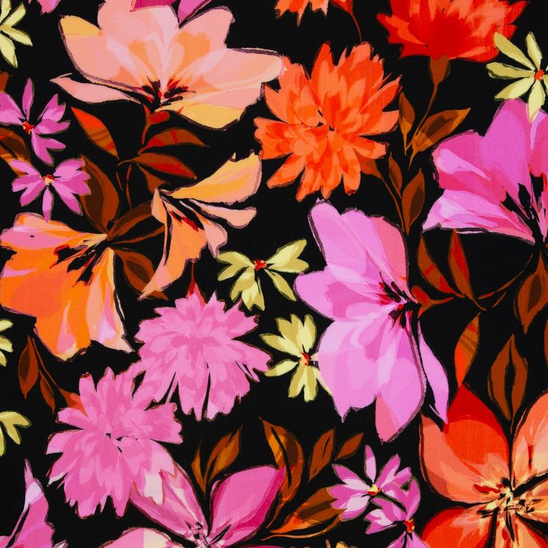 Viscose met kleurrijke bloemen