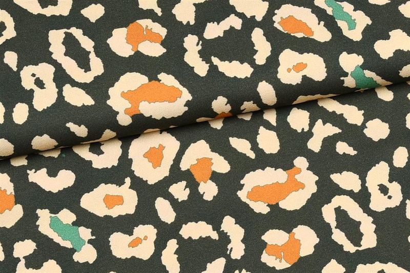 Crepe leopard groen en espresso