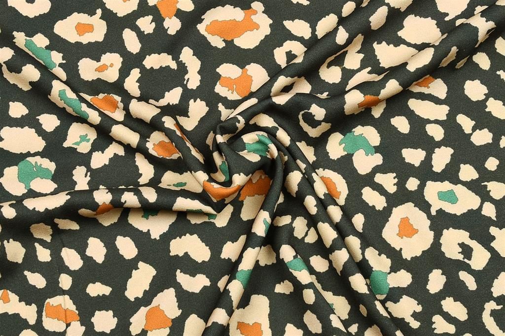 Crepe leopard groen en espresso