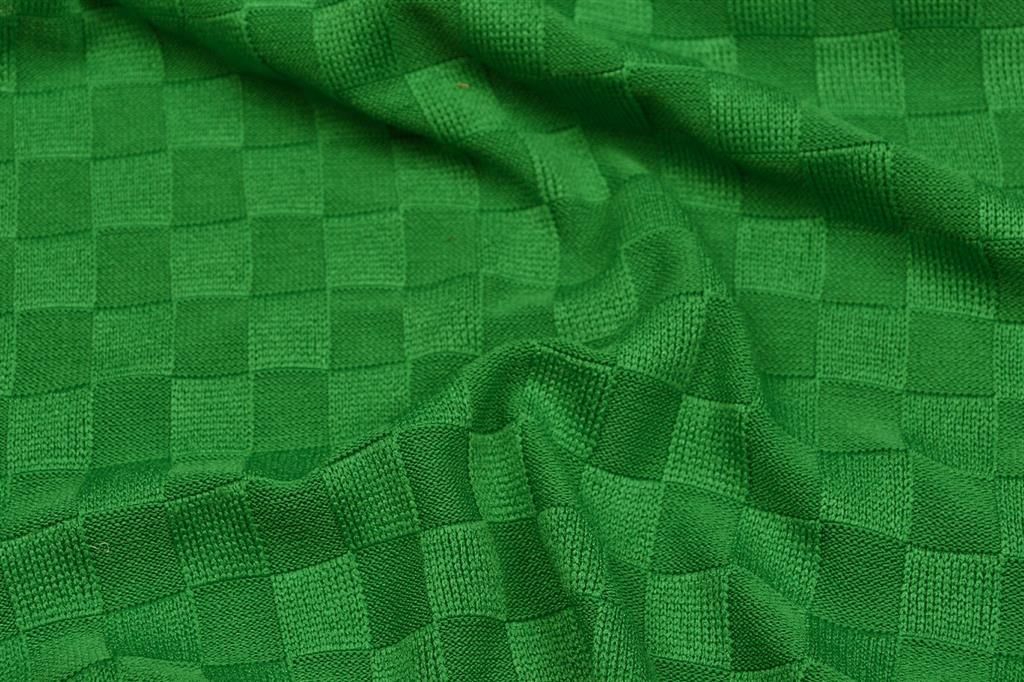 Relief tricot checks groen