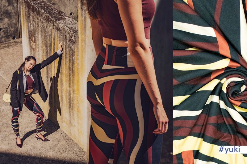 Yoga knit tribal stripes/ YUKI