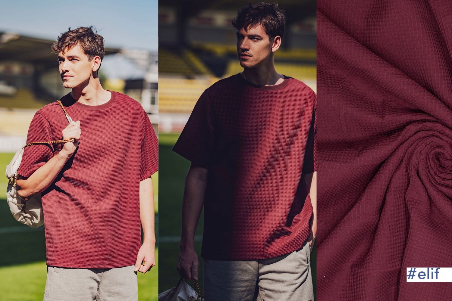 Wafelkatoen aubergine/Elif