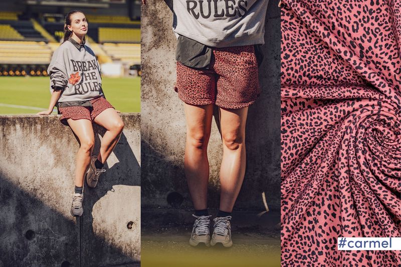 Leopard jogging dark red/Carmel