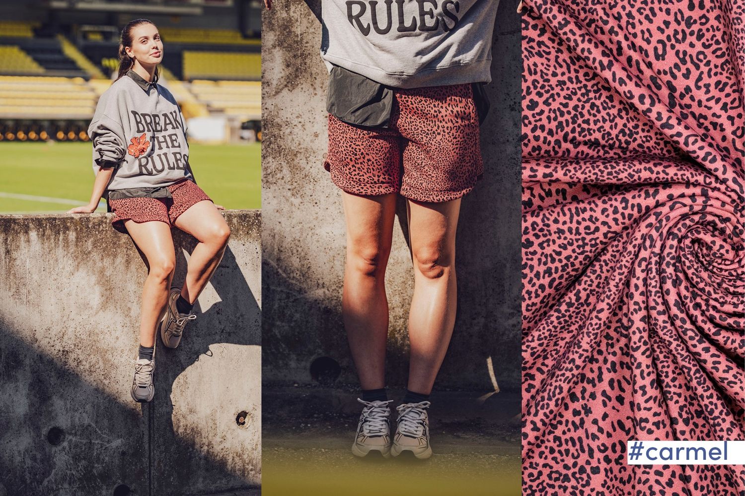 Leopard jogging dark red/Carmel