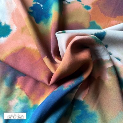 Blured viscose met groen en roest