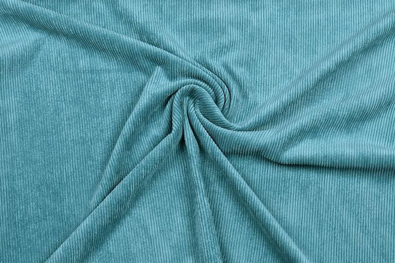 Ribfluweel soepelvallend blauw