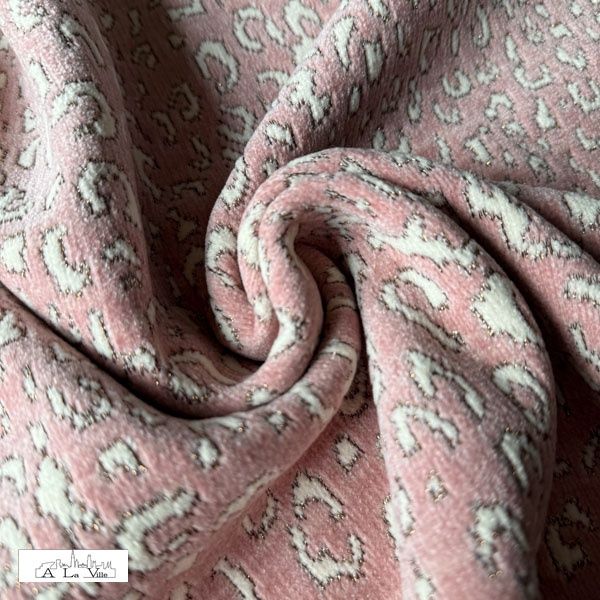 Fluweel leopard roos met lurex