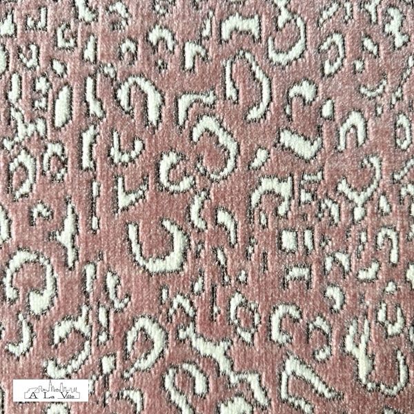 Fluweel leopard roos met lurex