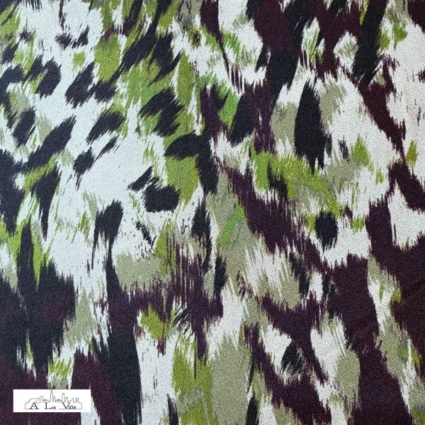 Viscose crepe groen/bruin