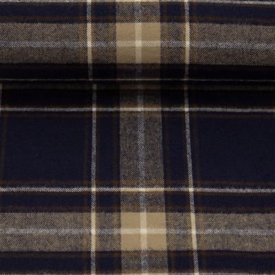 Flanel katoen blauw/beige