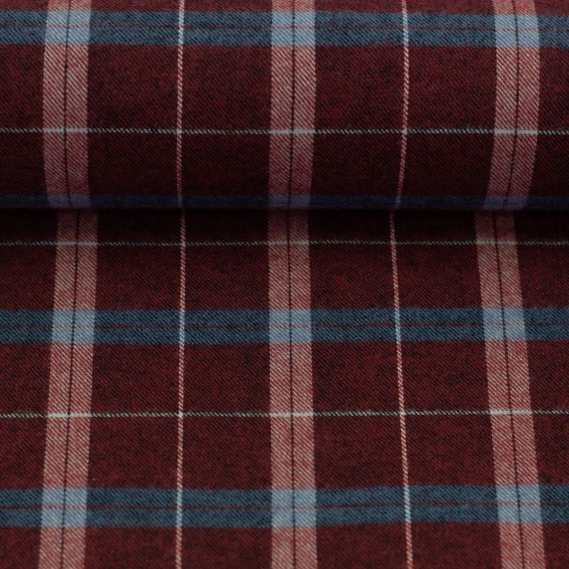 Flanel katoen bordeaux/blauw