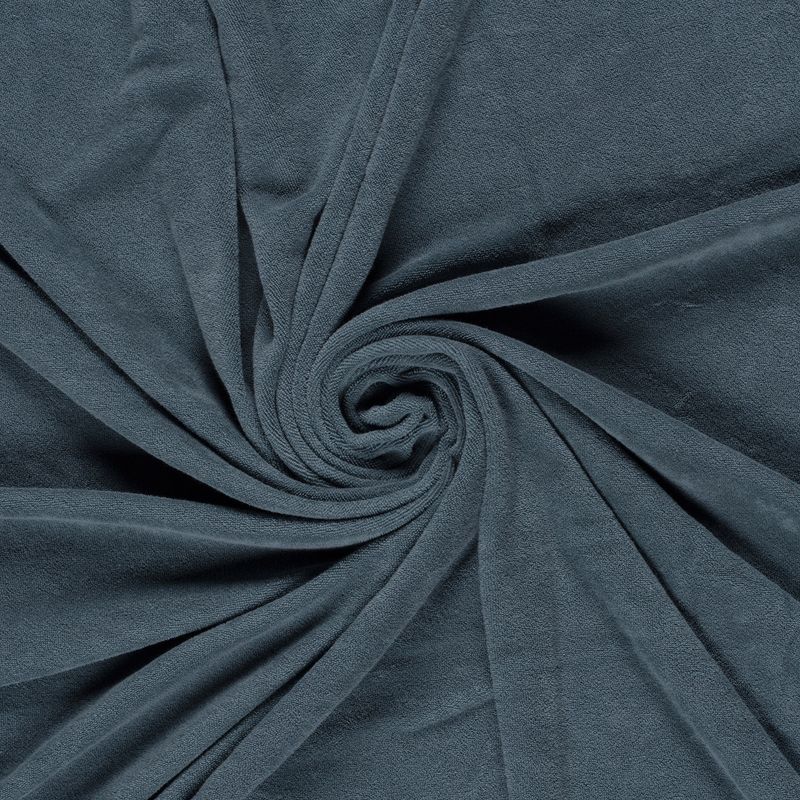 Elastische badstof spons staalblauw